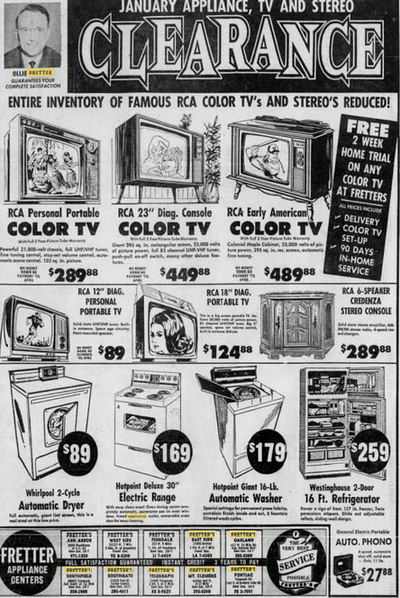 Fretter Appliance - Typical Fretter Ad From Jan 1969